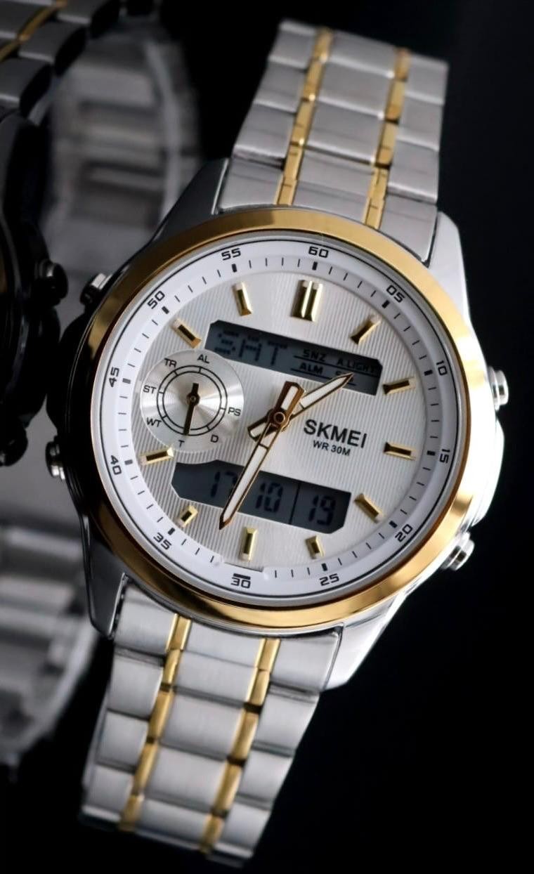 Digital & Analog Herren Männer Uhr Armbanduhr Bicolor Farben 42mm Neu0