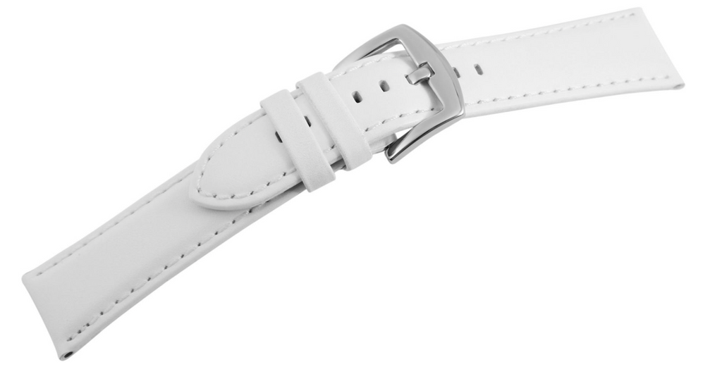 Steinmeister Uhrenarmband Echtleder Armband in weiß 22 mm1