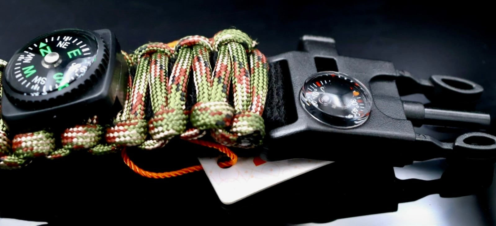 Survival Uhr Herren Paracord Armband Kompass Outdoor Militär Tactical Camping3