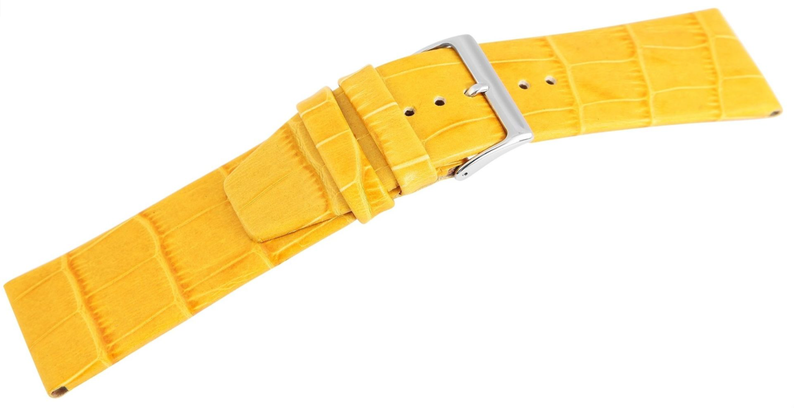 Steinmeister Uhrenarmband Echtleder Armband in gelb Krokooptik 22 mm1