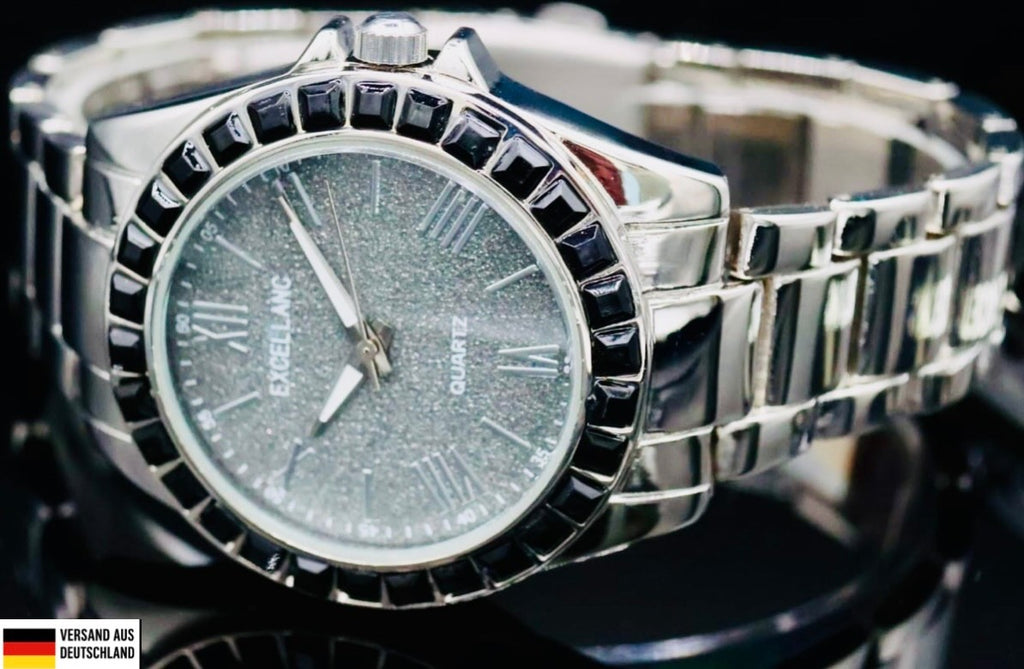 Excellanc Damen Armband Uhr Silber Farben Damenuhr Strass 12 Stunden Anzeige0