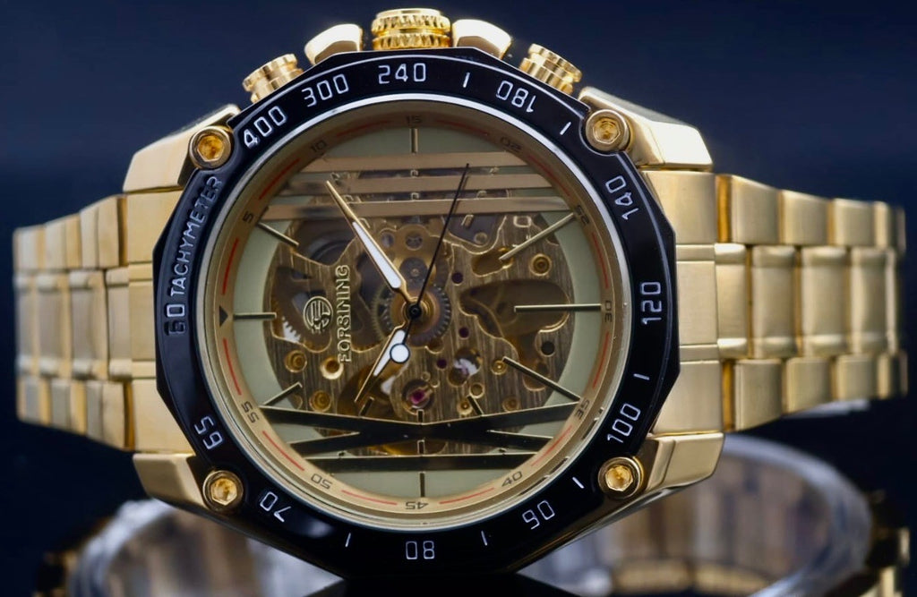 FORSINING - HERREN - AUTOMATIK - UHR - 48MM - EDELSTAHL - GOLD - SKELETTUHR2