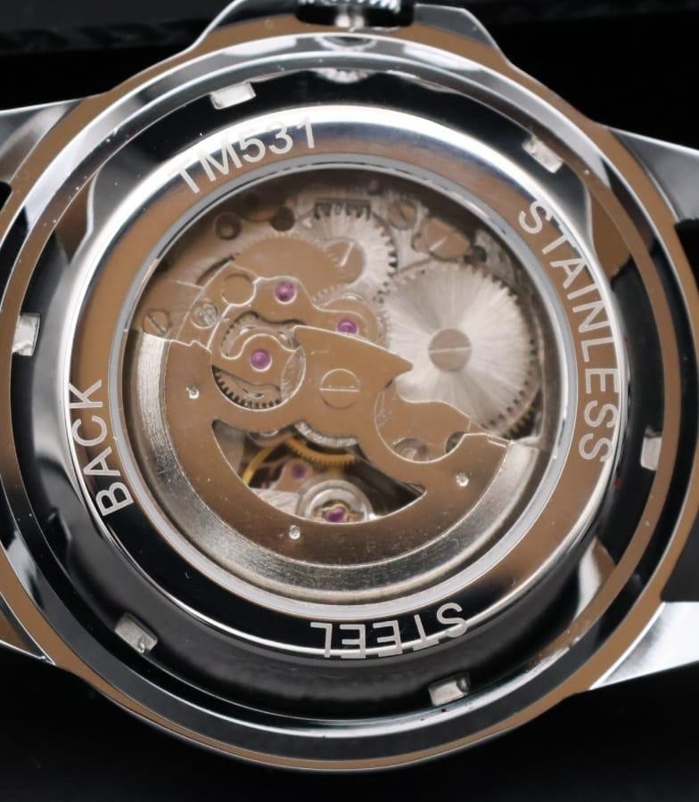 - Sportliche Herren Männer Automatik Uhr Gold Schwarz Farben Kautschukband NEU -2