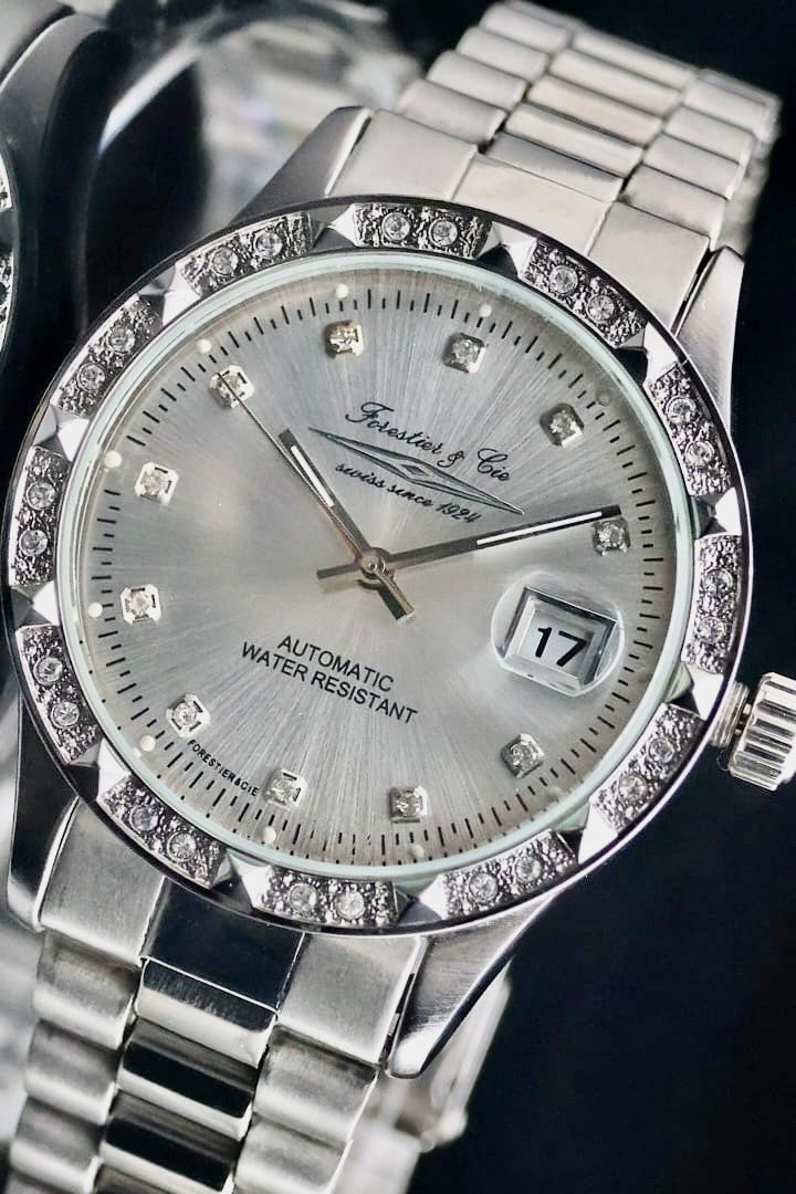 Forestier & Cie Automatik Herren Männer Armband Automatikuhr Herrenuhr Datum NEU0