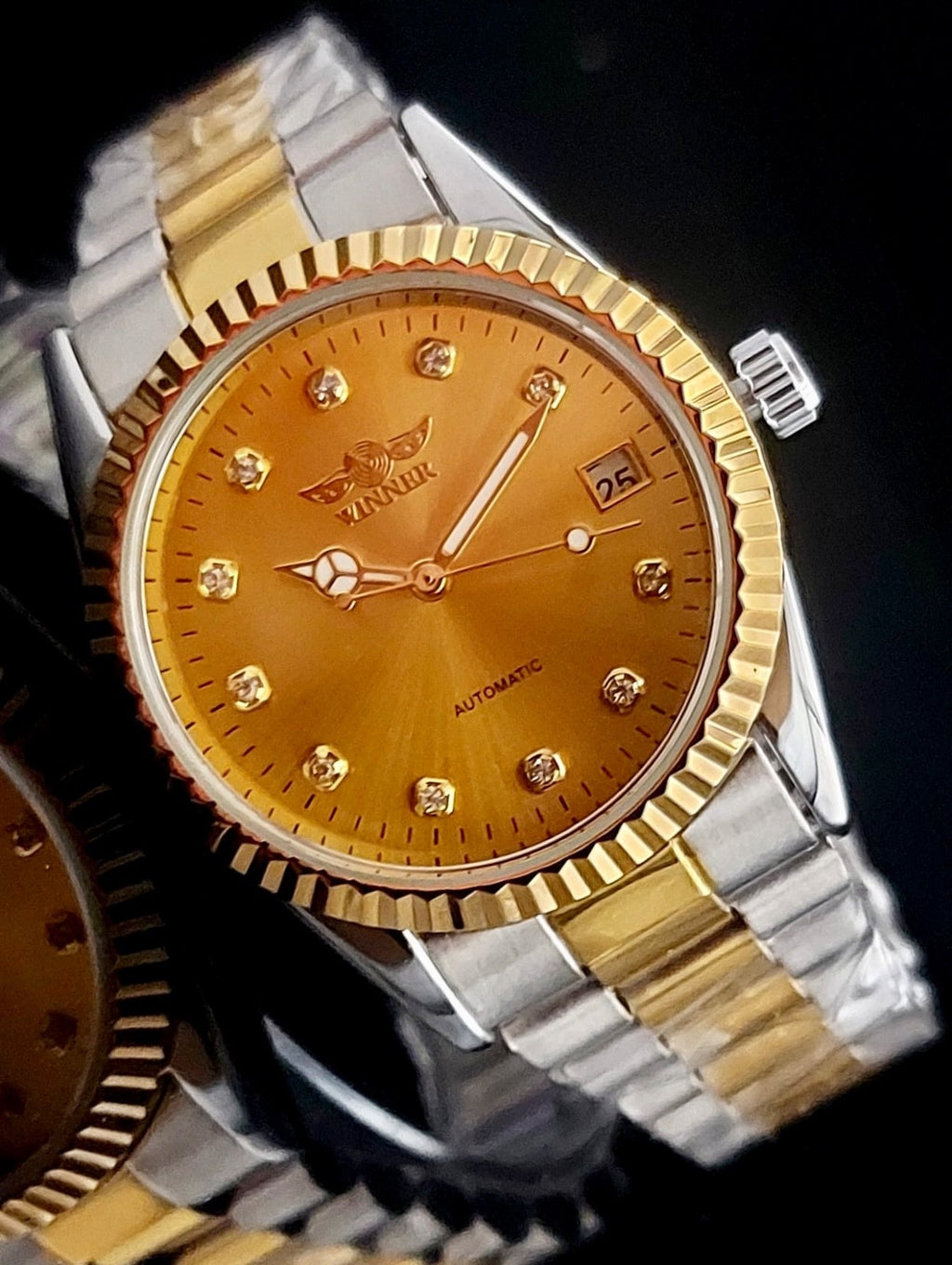 WINNER - AUTOMATIK - UHR - HERREN - EDELSTAHL - DATUM - BICOLOR - 36MM0