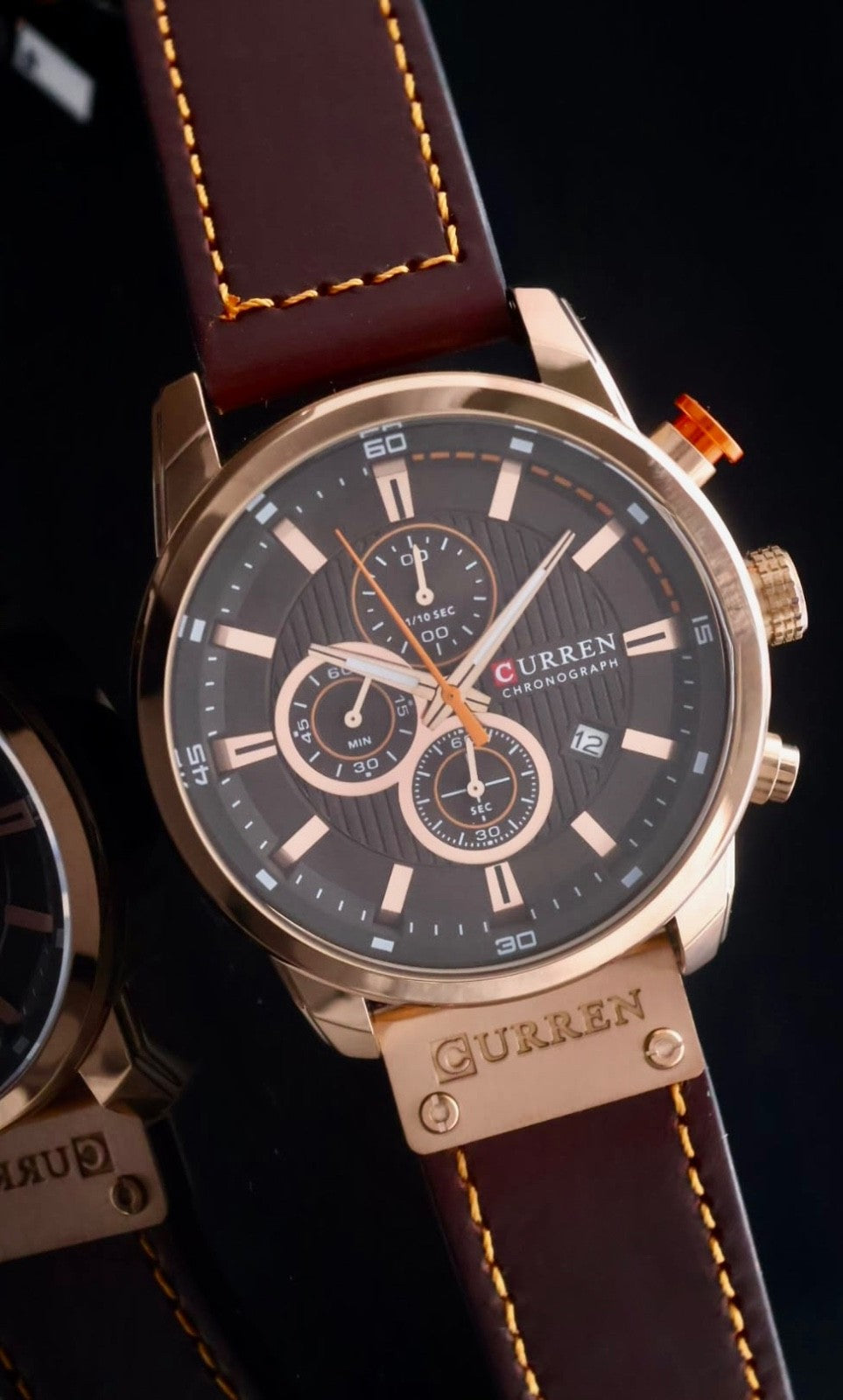 CURREN - HERREN - UHR - CHRONOGRAPH - LEDER - STOPPUHR - DATUM - 48MM0