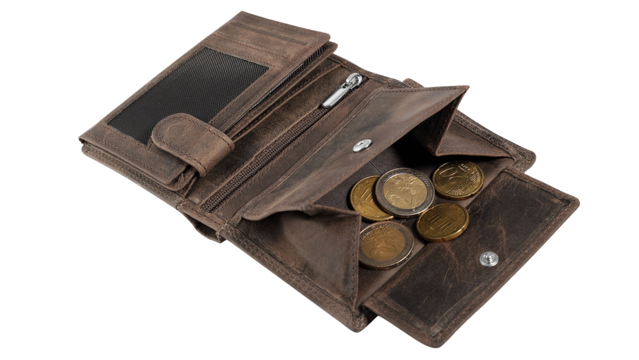 Akzent Leder Geldbörse RFID Schutz  Echtleder Portemonnaie Traktor Motiv Braun3