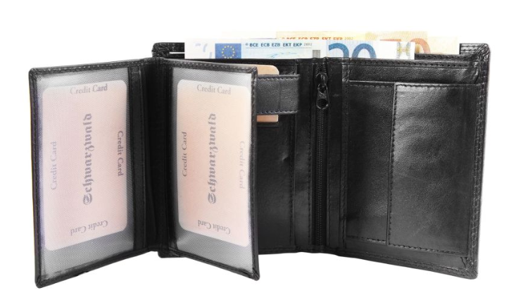 Schwarzwald Mädel Leder Portemonnaie Geldbeutel Portmonee Echtleder Schwarz Neu1