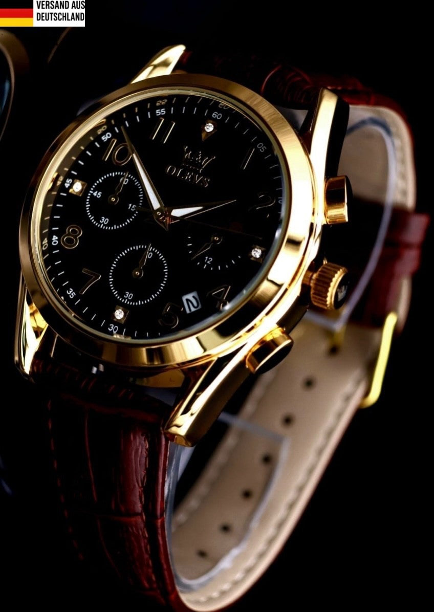 Edle Herren Männer Armband Uhr Chronograph Stoppuhr Datum NEU * 270
