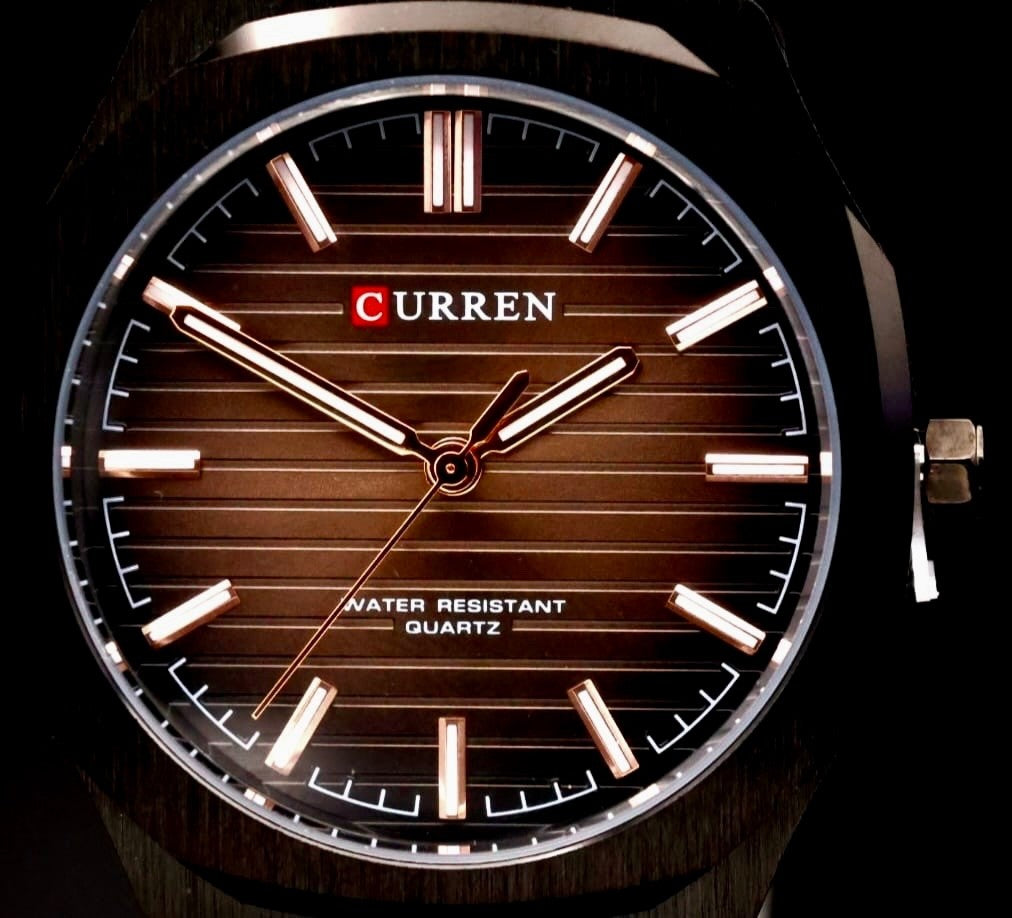 Klassische Herren Männer Uhr Armbanduhr Schwarz Rosé Farben Keramik Look NEU2