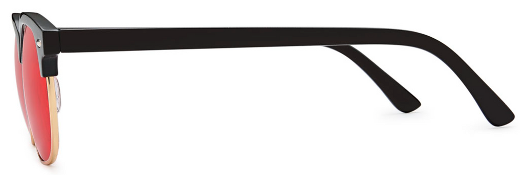 Gil Design Sonnenbrille Damen Herren UV400 Schutz Schwarz Rot getönt Neu + Etui2