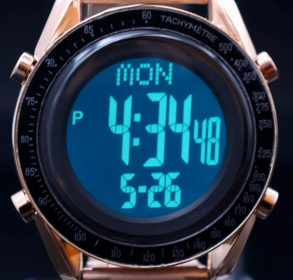 Klassische Digital Herren Männer Uhr Armbanduhr Datum Alarm Rosé Farben 42mm NEU1