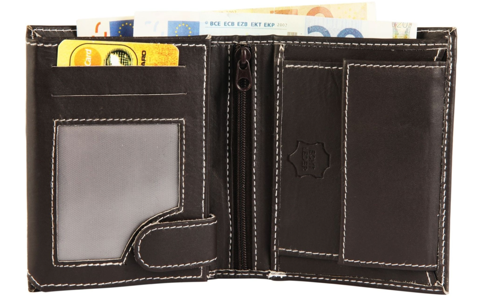 Excellanc Leder Geldbörse Echtleder Portemonnaie Geldbeutel Portmonee 10x12 cm "0