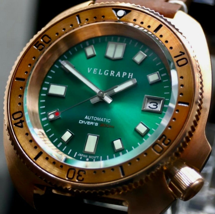 Luxus Velgraph 42mm Automatik Watch | Diver Style | Geschraubte Krone NH35 Werk2