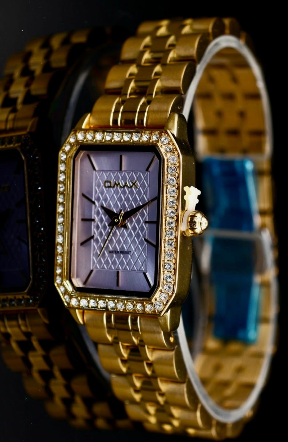 Mega Edle Omax Damen Armband Uhr Gold Farben  Damenuhr Strass IP Veredelt NEU0