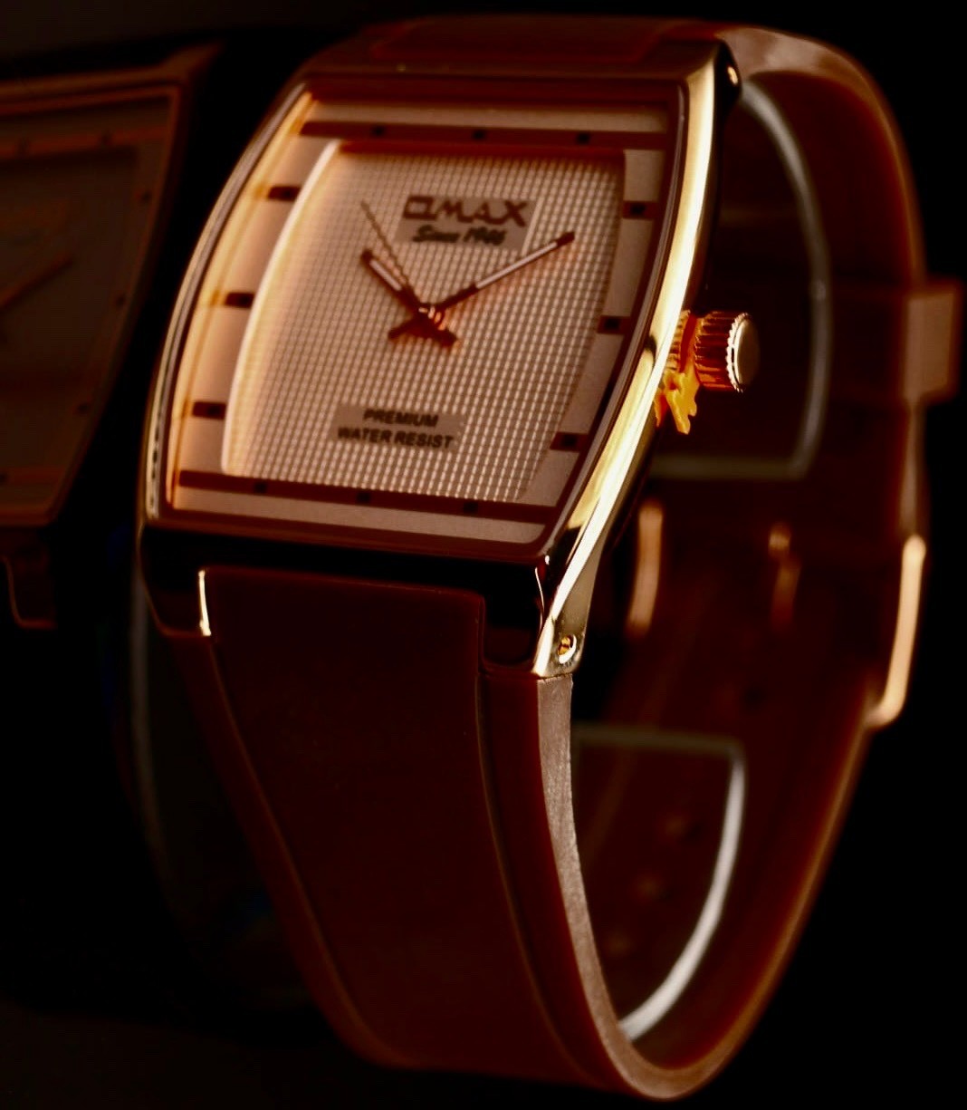 Omax Herren Armband Uhr Silikon Herrenuhr Flaches Design IP Veredelt Slim B-Ware0