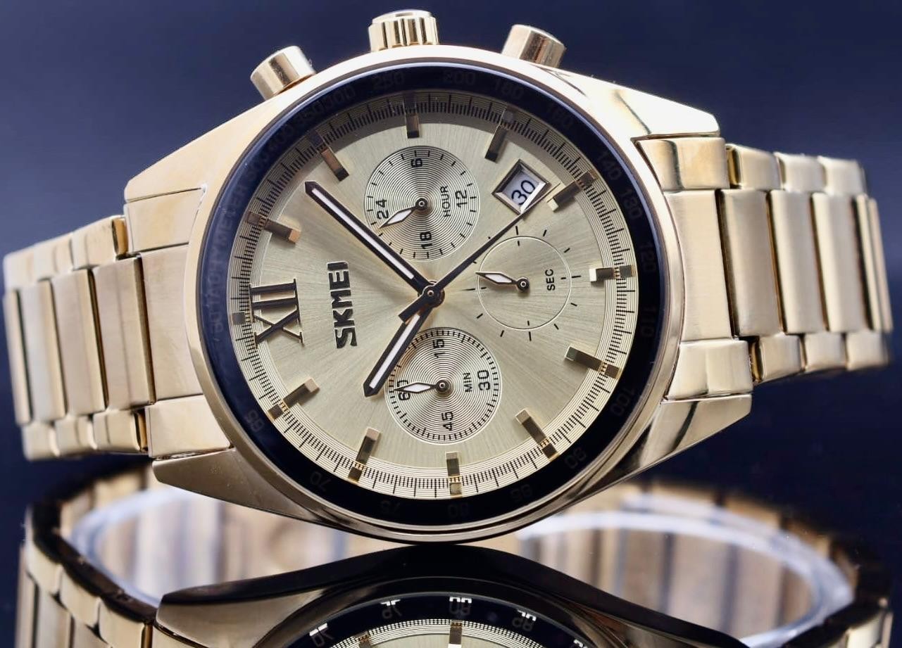 SKM - HERREN - UHR - CHRONOGRAPH - DATUMSANZEIGE - STOPPUHR - EDELSTAHL - 42MM2