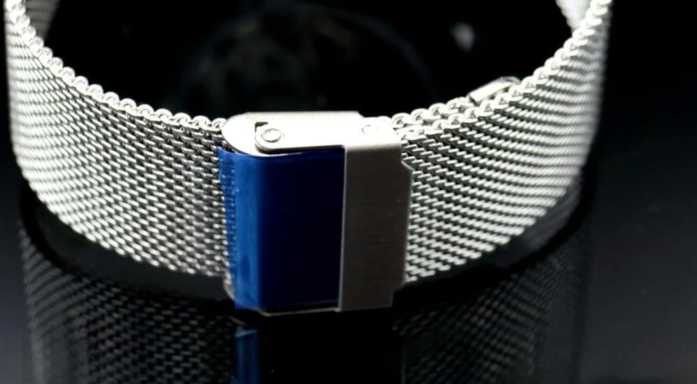 Elegante Herren Männer Automatik Uhr Silber Farben mit silbernem Mesh Band NEU3