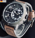 Elite XXL Herren Armband Uhr Schwarz Braun Farben Triple Timer XXL NEU0