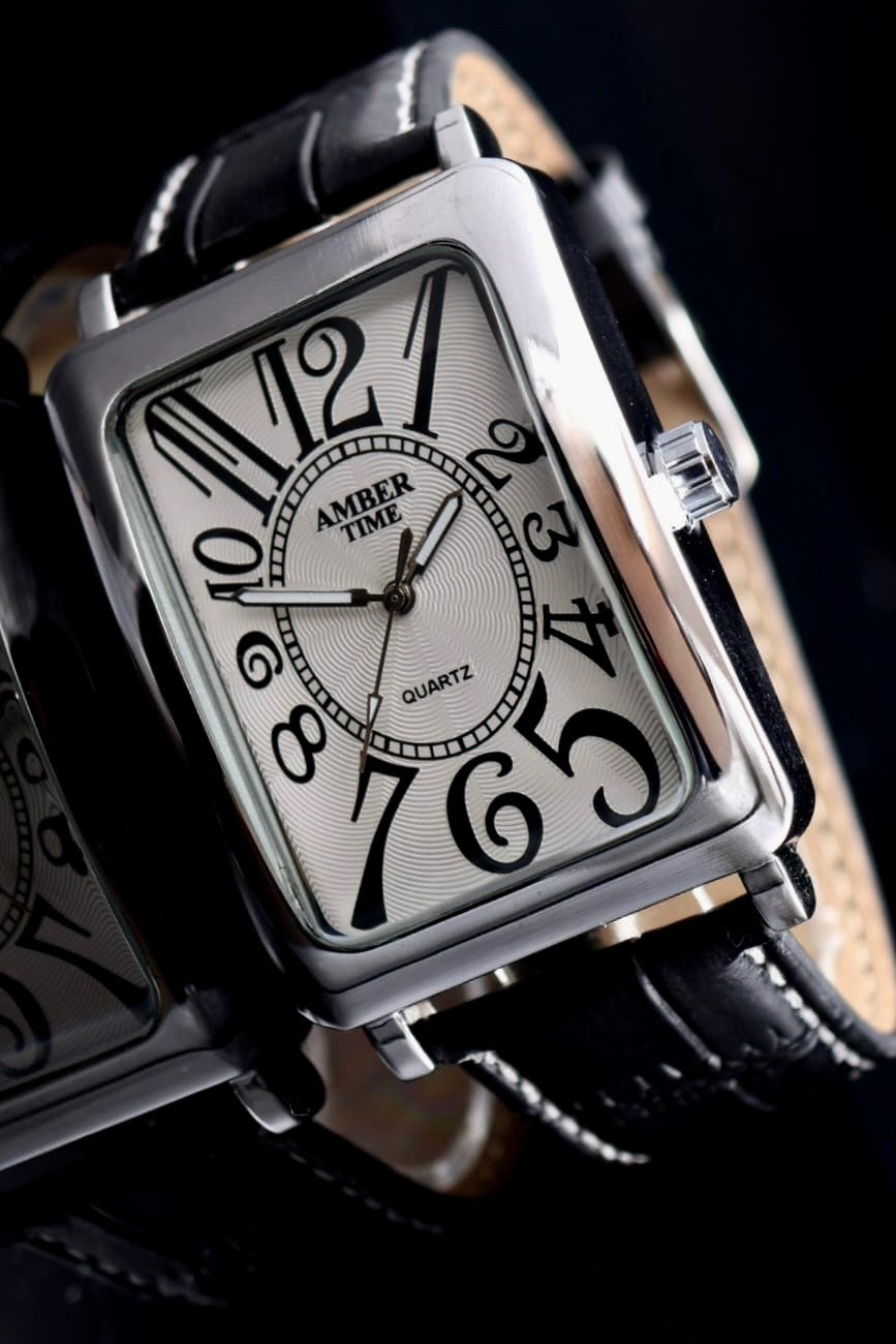 AMBER TIME - HERREN - UHR - KLASSISCH - QUARZ - ARMBANDUHR - ANALOG - NEU0
