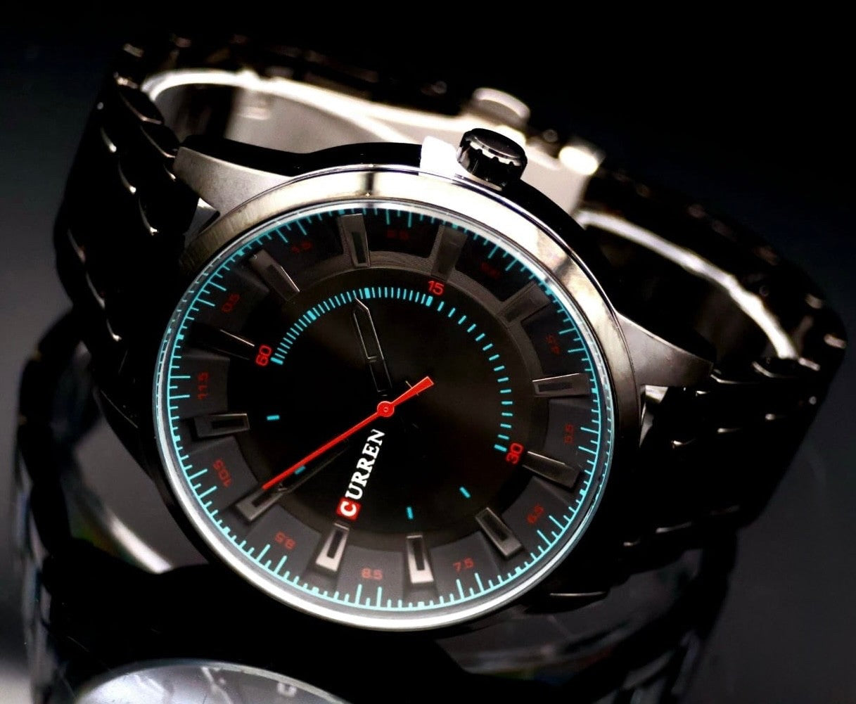 Exklusive Herren Männer Armband Uhr Herrenuhr Grün Schwarz Farben Keramik Look1