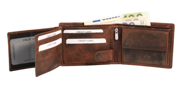 Akzent Leder Geldbörse RFID Schutz  Echtleder Portemonnaie Geldbeutel Schiff 12