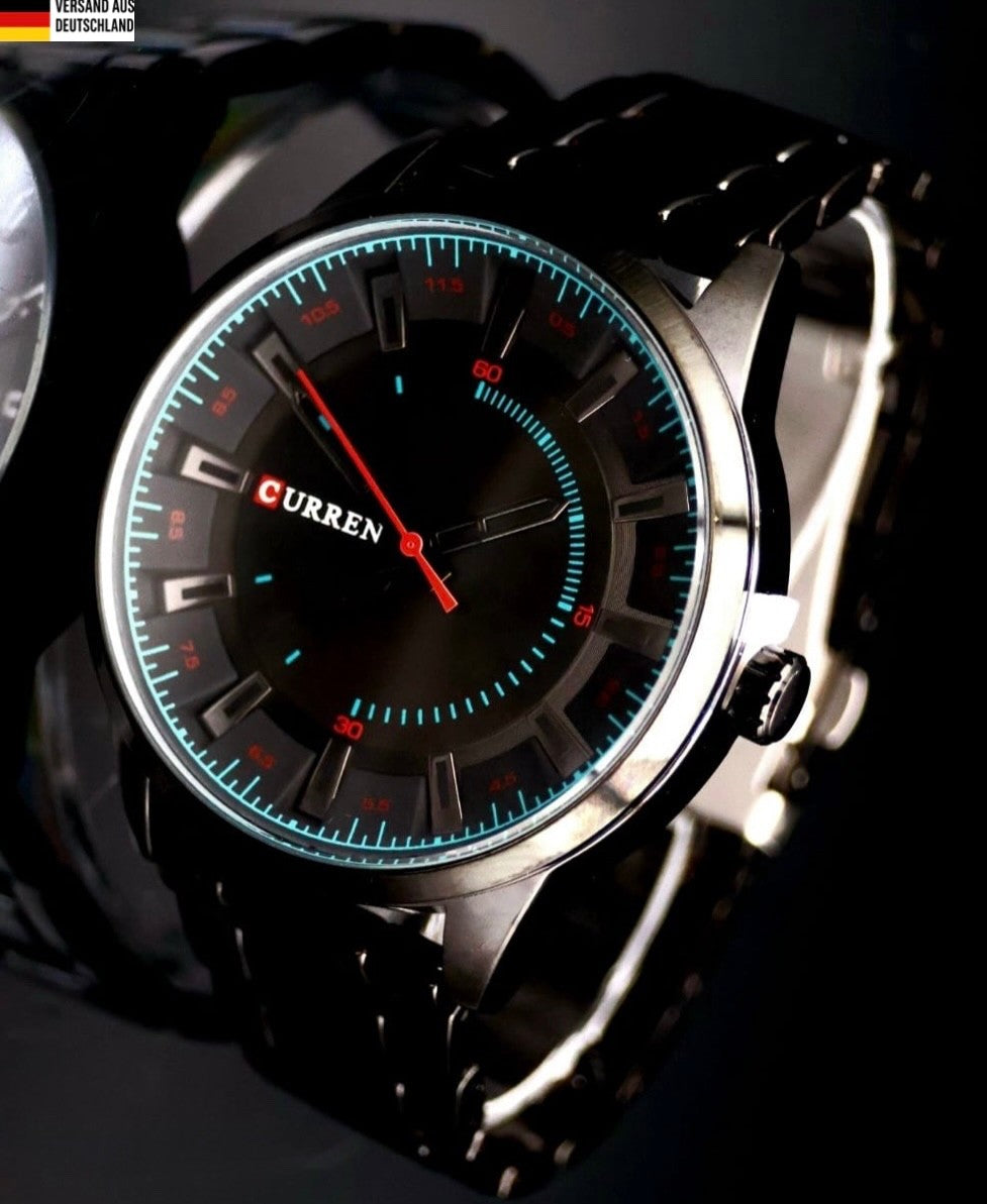 Exklusive Herren Männer Armband Uhr Herrenuhr Grün Schwarz Farben Keramik Look0