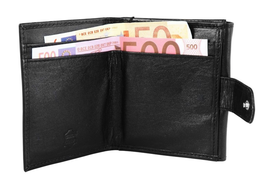Akzent Leder RFID Geldbörse Echtleder Portemonnaie Geldbeutel Portmonee 9 x 11CM2