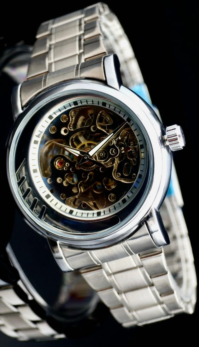 FORSINING - HERREN - AUTOMATIK - UHR - EDELSTAHL - SILBER - SKELETTUHR - 42MM0