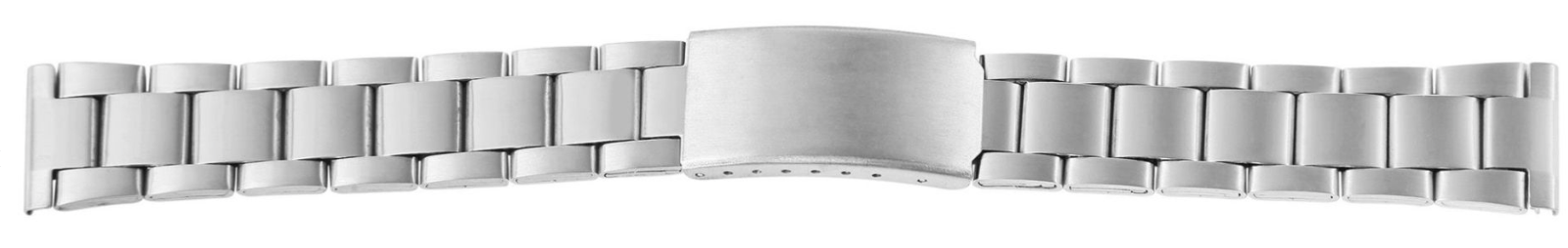 Steinmeister Uhrenarmband Edelstahl Armband  mit Silberfarbener Schließe 18 mm2