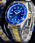Alain Miller Herren Armband Männer Uhr Gold blau Farben sportliches Design0
