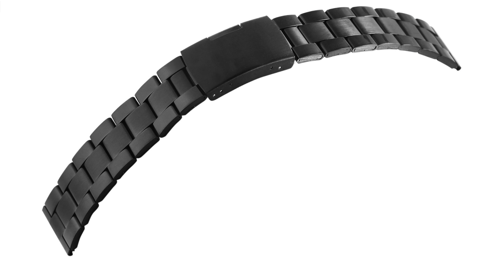 Steinmeister Uhrenarmband Edelstahl Armband  mit  schwarzer Faltschließe 20 mm "0