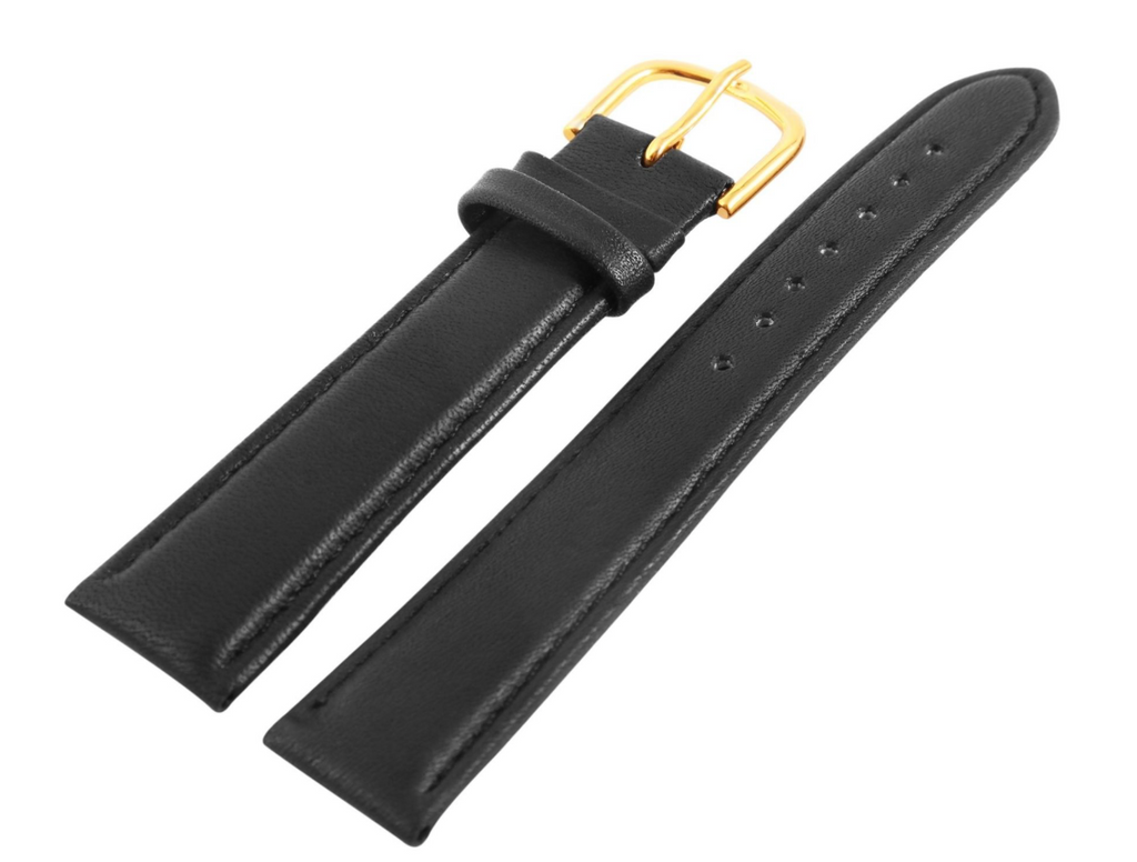 Steinmeister Uhrenarmband Echtleder Armband Kalbsleder Schwarz 14 mm1