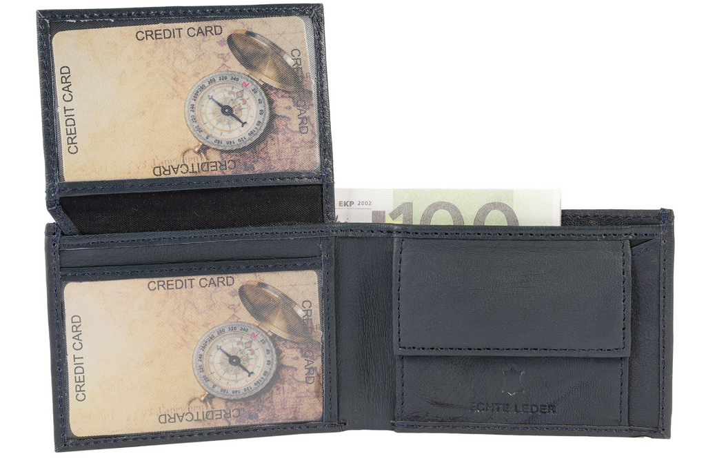 Excellanc Mini Leder RFID Geldbörse Echtleder Portemonnaie Geldbeutel Portmonee*2