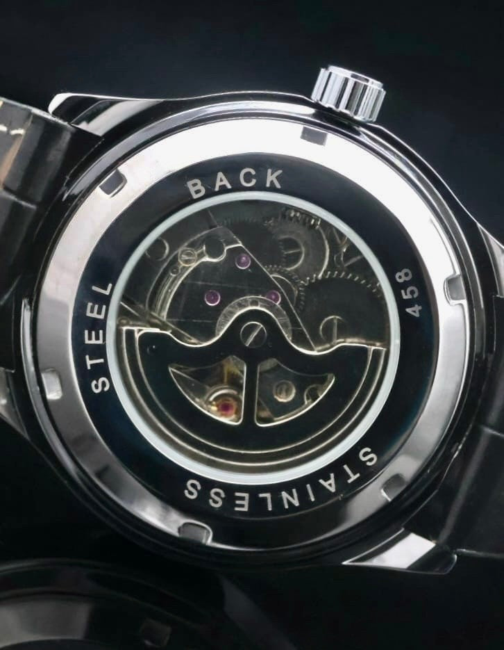 Winner Herren Automatik Uhr Armbanduhr Schwarz Farben Datumsanzeige 42MM2