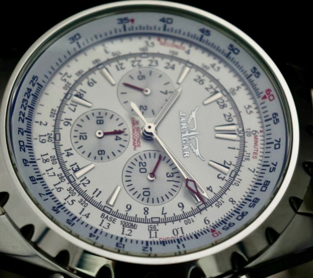 JARAGAR Herren Armband Uhr Automatikur Weiß Silber Farben Chronographenfunktion2