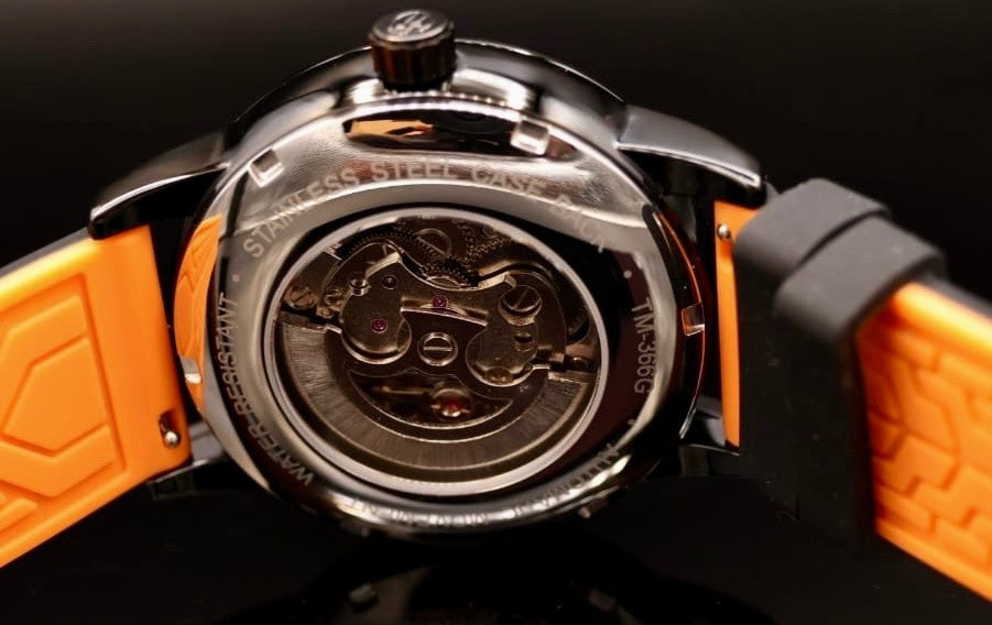 FORSINING Herren Automatik Uhr Herrenuhr Orange Schwarz sportliches Design TOP2