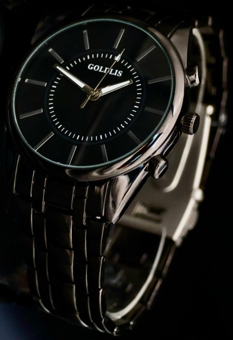 Mega Edle Herren Armband Männer Uhr  Schwarz Keramik Look NEU1