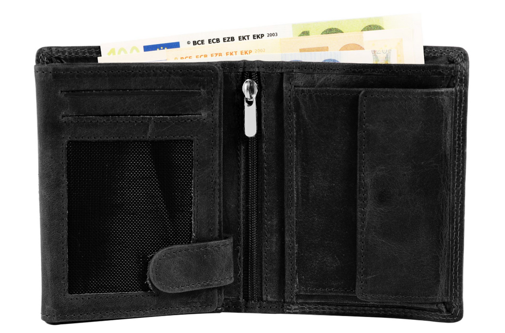 Akzent Basic Leder Geldbörse RFID Schutz Portemonnaie Schwarz Truck Motiv 22