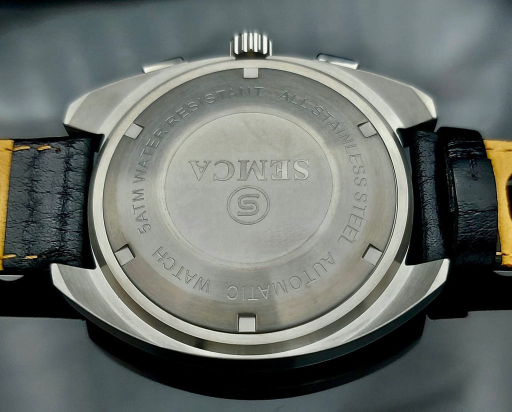 Mega Edle Semca Herren Automatik Armband Uhr Retro Nos Style NEU3