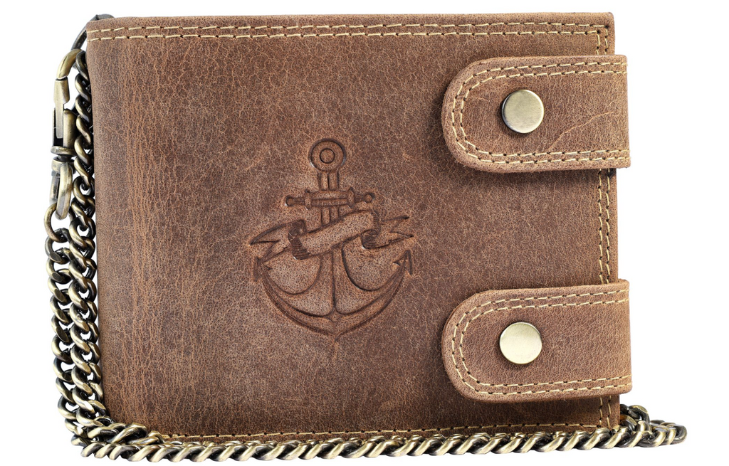 Leonardo Verrelli Büffel Leder Geldbörse Echtleder Portemonnaie " Anker " NEU*0