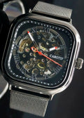 CAROTIF - AUTOMATIK - WATCH - SKELETTUHR - SCHWARZ - MESHBAND - 42X42MM0
