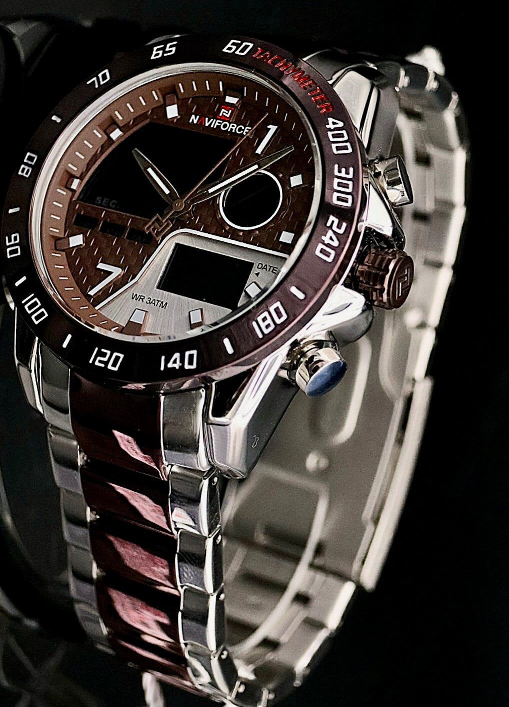 Sportliche Digital & Analog Herren Männer Uhr Armbanduhr Silber Farben Herrenuhr1