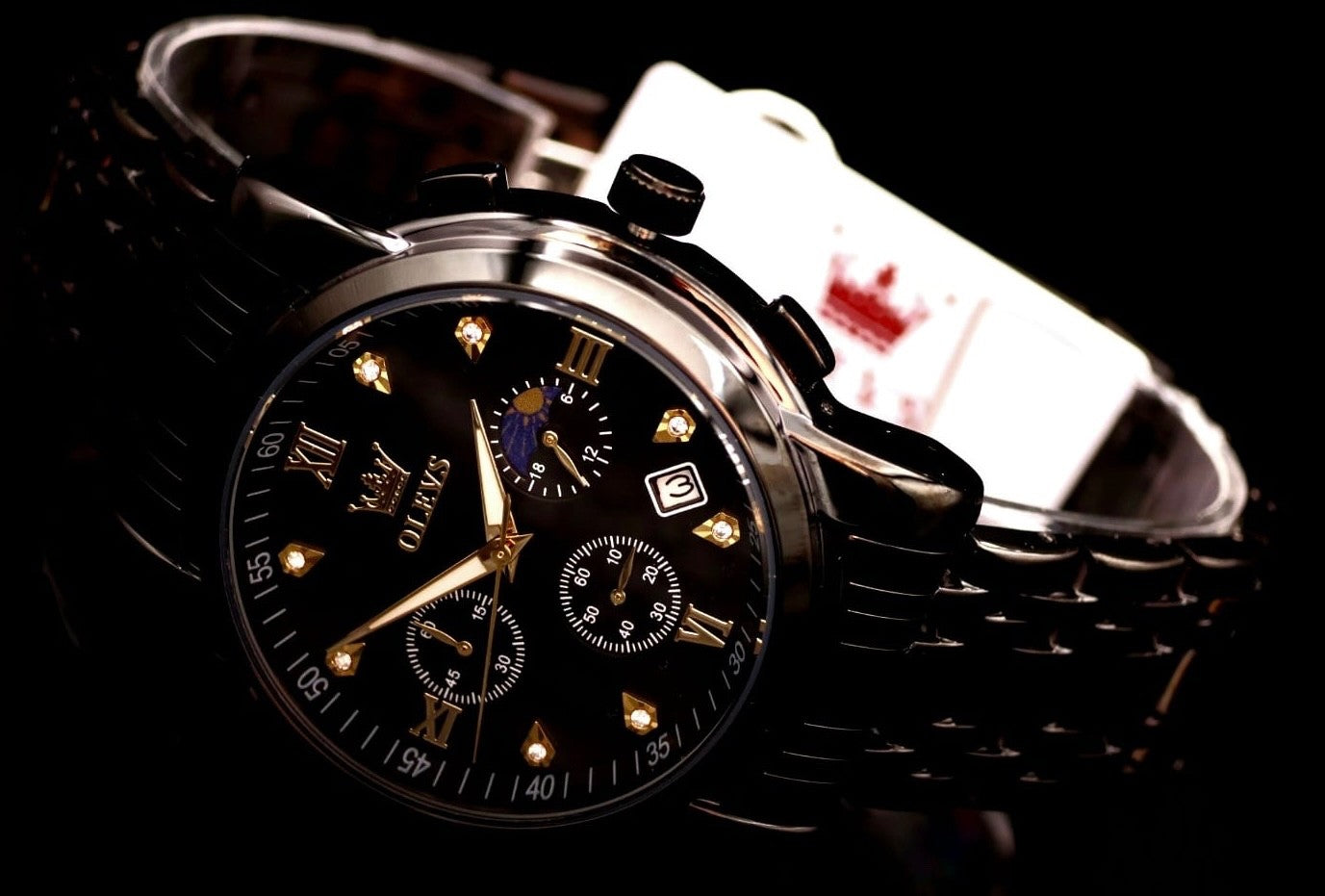 Herren Männer Armband Uhr Chronograph Stoppuhr Datum Keramik Look NEU * 731