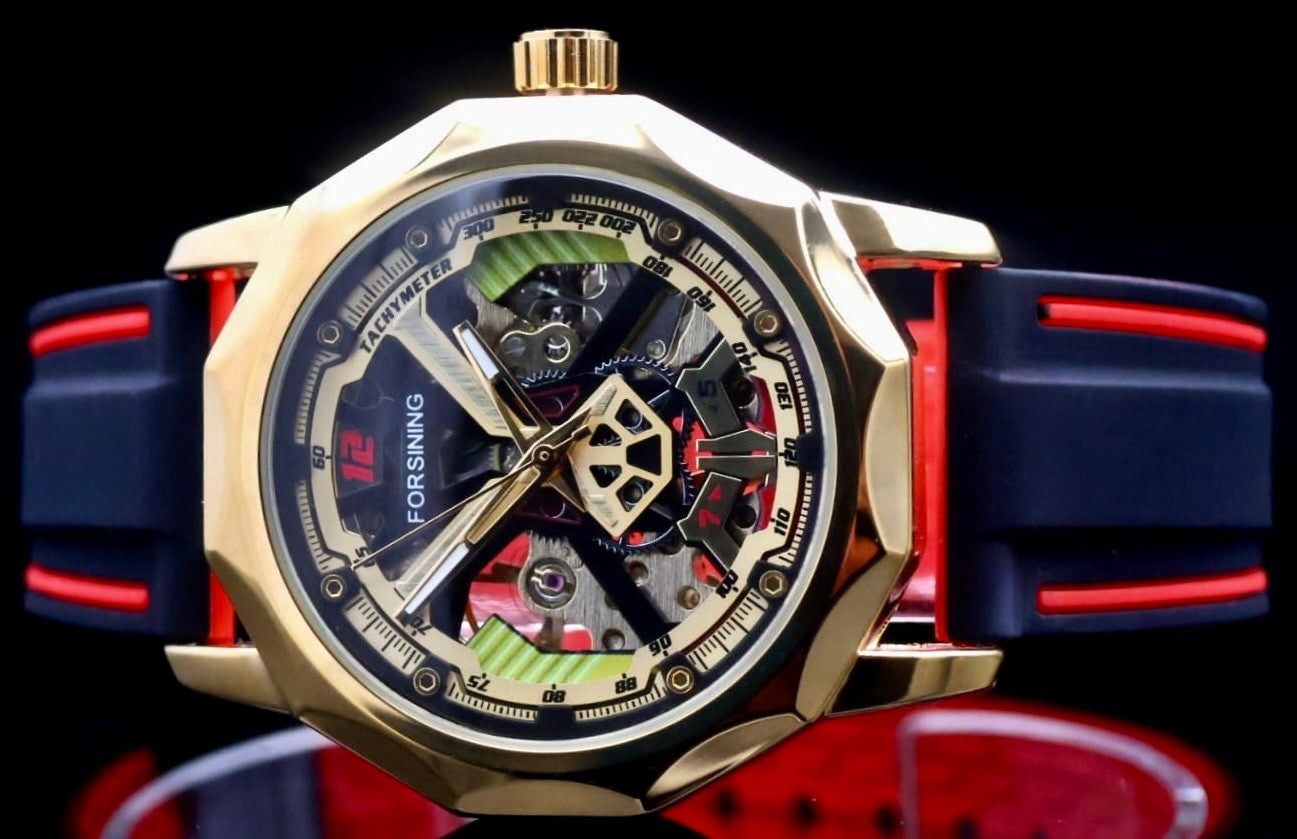 FORSINING - HERREN - UHR - MECHANISCH - HANDAUFZUG - 42MM - SILIKONBAND1