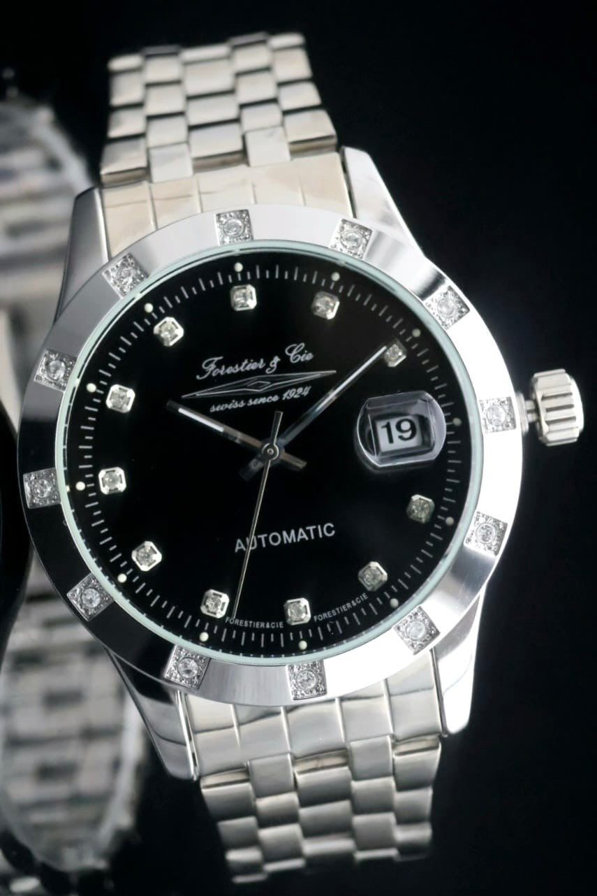 Forestier & Cie Automatik Herren Männer Armband Automatikuhr Herrenuhr Datum NEU0