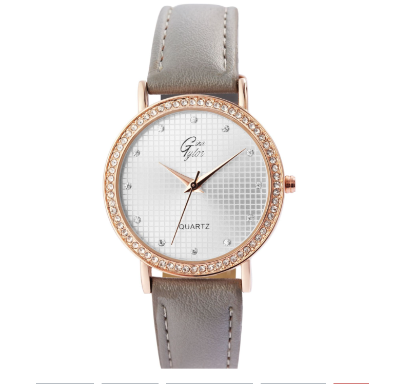 GinaTylor Damen Geschenkset Armbanduhr Halskette und Ohrringe Rosé Grau Farben3