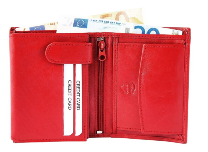 Excellanc Unisex Leder Portemonnaie Geldbeutel Portmonee Echtleder Rot Farben2