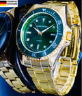 Alain Miller Herren Armband Männer Uhr Gold grün Farben sportliches Design0
