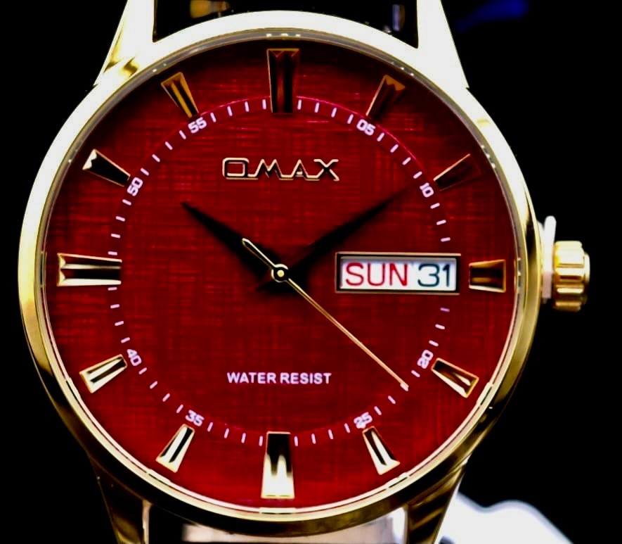 Omax Herren Armband Uhr Herrenuhr Datum Flaches Design SLIM IP Veredelt Slim *742